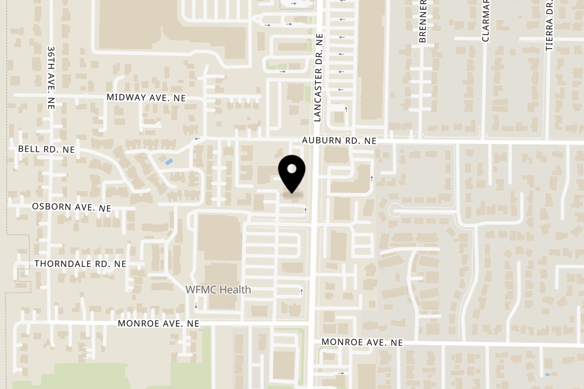 Map showing the location of Original Roadhouse Grill Salem on 481 Lancaster Dr NE in Salem